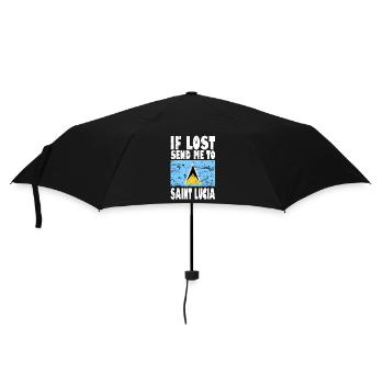 Sankt Lucia Flagge Spruch - Regenschirm (klein) - Schwarz - Vorne