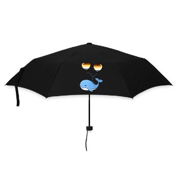 Wal Herzballon Gay Bear - Regenschirm (klein) - Schwarz - Vorne