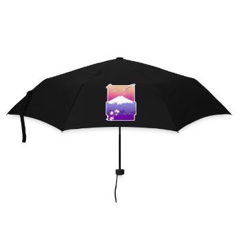 Japon montagne beau design avec des fleurs - Parapluie standard - noir - Devant