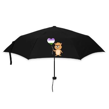 Beaver Heart Balloon Genderqueer Pride - Parapluie standard - noir - Devant