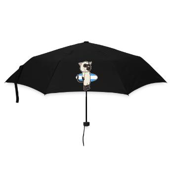 Surfboard Cat Siamese Cat Surfing Gift - Umbrella (small) - black - Front