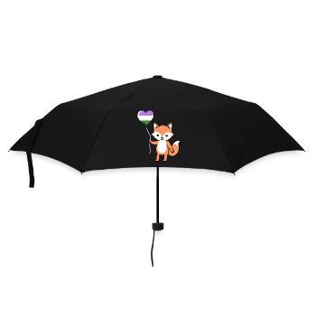 Fox Heart Balloon Genderqueer Pride - Parapluie standard - noir - Devant