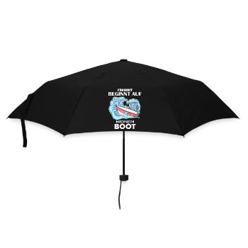 Motorboot Kapitän Boot Geschenk - Regenschirm (klein) - Schwarz - Vorne