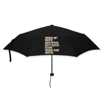 Einmal Mit Profis War Früher Heute - Regenschirm (klein) - Schwarz - Vorne