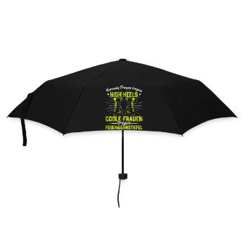 Feuerwehrfrau Feuerwehr Feuerwehrmann Mama - Regenschirm (klein) - Schwarz - Vorne