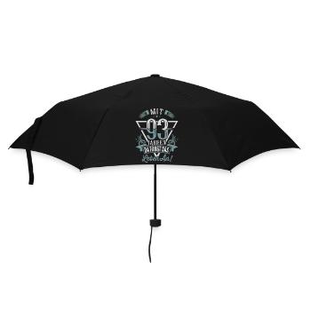 93. Geburtstag Da Fängt Das Leben An - Regenschirm (klein) - Schwarz - Vorne