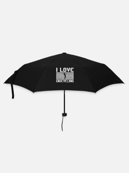 I love unicycling - Regenschirm (klein) - Schwarz