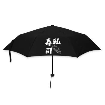 Japanisches Schriftzeichen I love Sushi Kanji - Regenschirm (klein) - Schwarz - Vorne