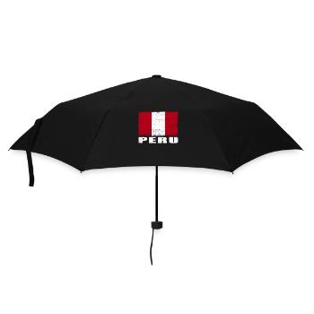 Peru Flagge Grunge Peru Fahne - Regenschirm (klein) - Schwarz - Vorne