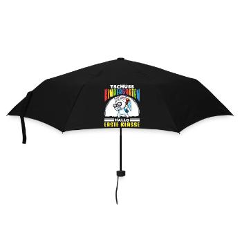 Schulkind Einschulung Hase - Regenschirm (klein) - Schwarz - Vorne