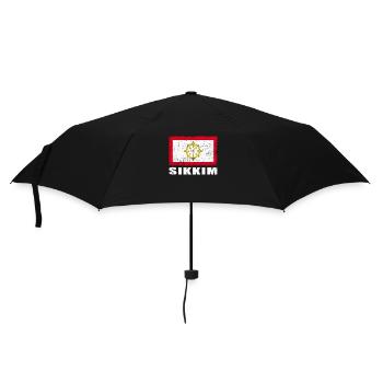 Sikkim Flagge Grunge Sikkim Fahne - Regenschirm (klein) - Schwarz - Vorne