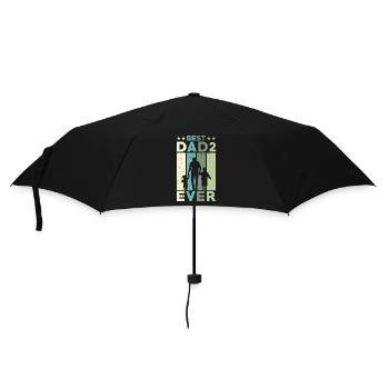 Best Father Of All Time Retro Two Kids Best - Umbrella (small) - black - Front