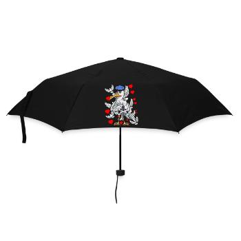 Seagull romantic sailor love hearts romantic heart - Umbrella (small) - black - Front
