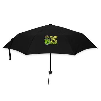 Ich bin hier, um alle Gurken zu essen Funny Pickle Lover - Regenschirm (klein) - Schwarz - Vorne