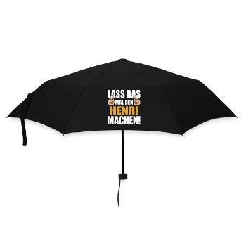 Lass das mal den Henri machen - Regenschirm (klein) - Schwarz - Vorne