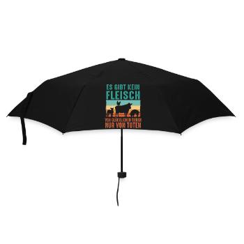 Vegetarier Veganer Tierschutz Tierrecht Veggie - Regenschirm (klein) - Schwarz - Vorne