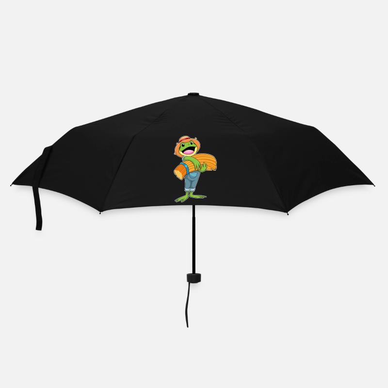 Frosch als Landwirt mit Stroh - Regenschirm (klein) - Schwarz