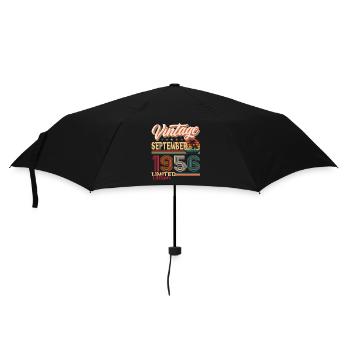Septembre Né 1956 Cadeau du 66e anniversaire - Parapluie standard - noir - Devant