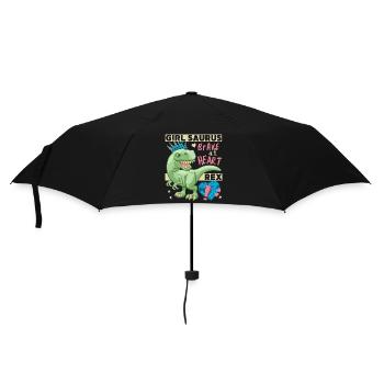 Girl dinosaur, girl dinosaur, funny dinosaur - Umbrella (small) - black - Front