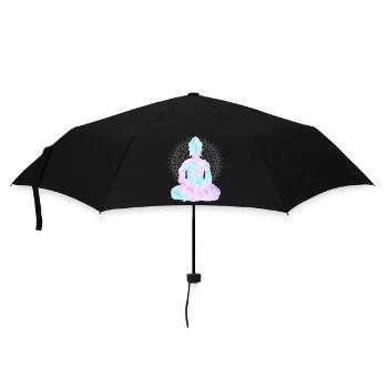 Buddha TieDye - Regenschirm (klein) - Schwarz - Vorne