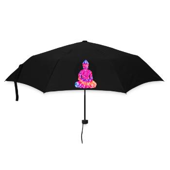 Buddha TieDye - Regenschirm (klein) - Schwarz - Vorne