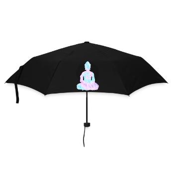 Buddha TieDye - Regenschirm (klein) - Schwarz - Vorne