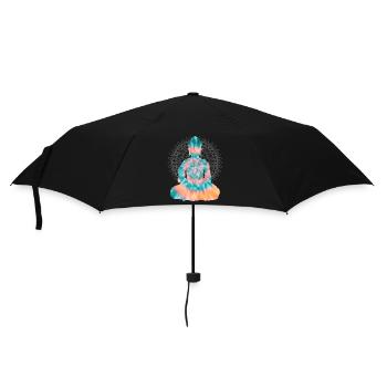Buddha TieDye - Regenschirm (klein) - Schwarz - Vorne