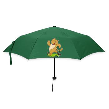 Katze Jogger Joggen Sport - Regenschirm (klein) - Flaschengrün - Vorne