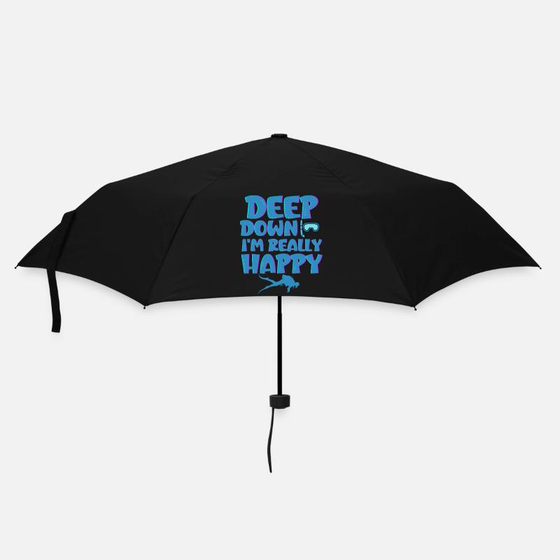DEEP Down Im really happy - Umbrella (small) - black