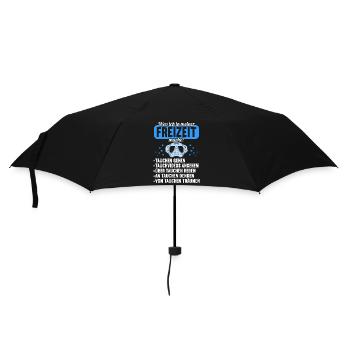 was ich in Freiteit mache Tauchen Tauch Taucher - Regenschirm (klein) - Schwarz - Vorne