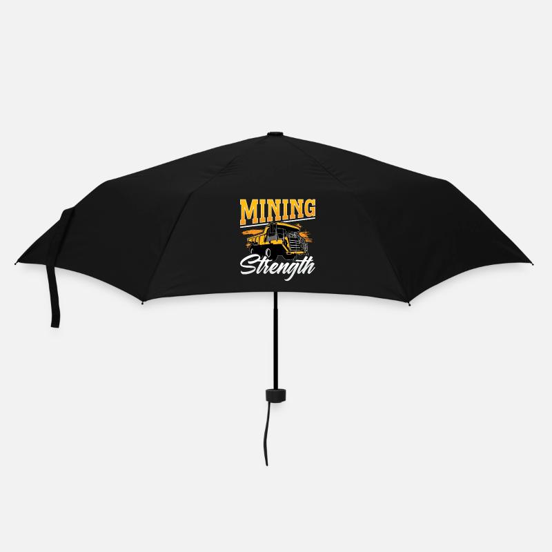 Bergbau-Trucker Bergbaustärke Kohlengruben-LKW - Regenschirm (klein) - Schwarz