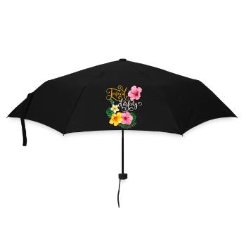 Fleurs tropicales, Tropical Darling, Calligraphie - Parapluie standard - noir - Devant