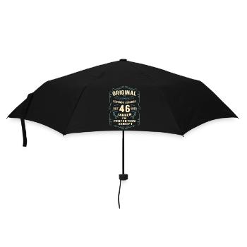Original seit über 46 Jahren Geburtstag Geburt - Regenschirm (klein) - Schwarz - Vorne