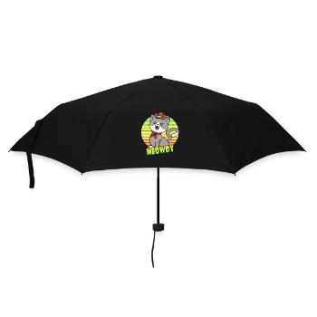 Meowdy Cowboy Cat - Umbrella (small) - black - Front