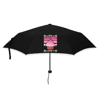 Süßer Kawaii Muffinkuchen - Regenschirm (klein) - Schwarz - Vorne