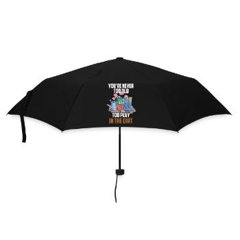 Man Ist Nie Zu Alt Um Im Dreck Zu Spielen Oma - Regenschirm (klein) - Schwarz - Vorne