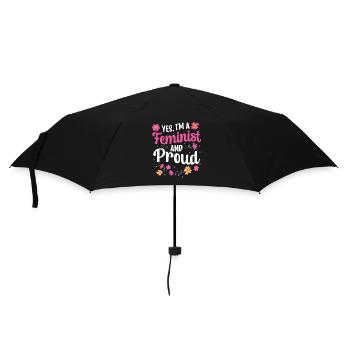 Yes I am a feminist and proud of women - Umbrella (small) - black - Front
