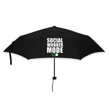 Sozialarbeiter Modus an - Regenschirm (klein) - Schwarz - Vorne