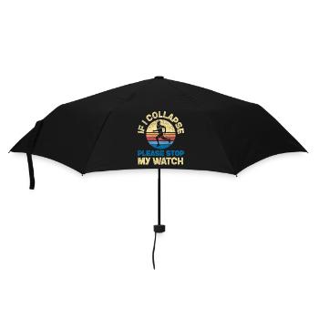 Running Runner Half Marathon Retro - Umbrella (small) - black - Front
