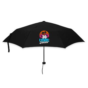 Niveau 30 Débloqué 30ème anniversaire Gamer 80s rétro - Parapluie standard - noir - Devant