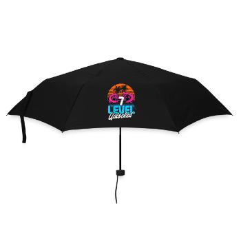 Level 7 Unlocked 7. Geburtstag Gamer 80er retro - Regenschirm (klein) - Schwarz - Vorne