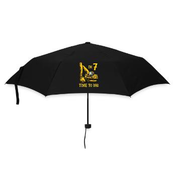 Ich bin 7 - Zeit zum baggern - Bagger 7 Jahre - Regenschirm (klein) - Schwarz - Vorne