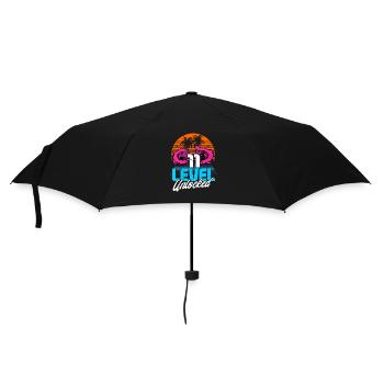 Level 11 Unlocked 11th Birthday Gamer 80s retro - Umbrella (small) - black - Front