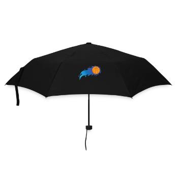 Basketball with Blue Flames Ballsport USA - Umbrella (small) - black - Front