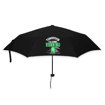 starte morgen rennen - Regenschirm (klein) - Schwarz - Vorne