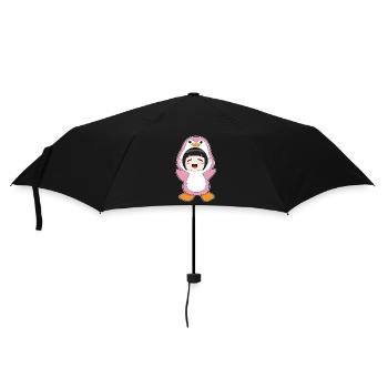 Pinguin Mädchen Kostüm - Regenschirm (klein) - Schwarz - Vorne