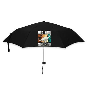 Big Bro Saurus Dinosaurier Ich werde großer Bruder - Regenschirm (klein) - Schwarz - Vorne