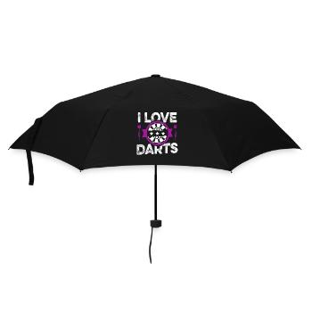 i love darts - Umbrella (small) - black - Front