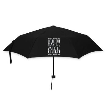 celle qui marche avec le chien - Parapluie standard - noir - Devant
