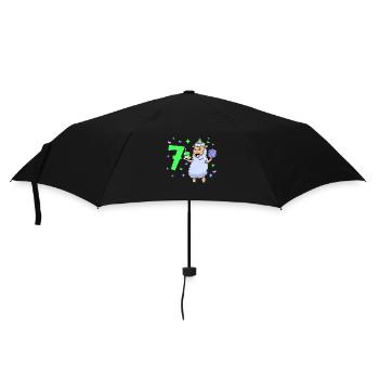 Avec mouton - anniversaire de fille 7 ans - Parapluie standard - noir - Devant